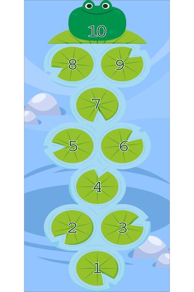 Baskı Madeni Branda sevimli kurbağa temalı Seksek Oyun Alanı , vinil Oyun Hal...