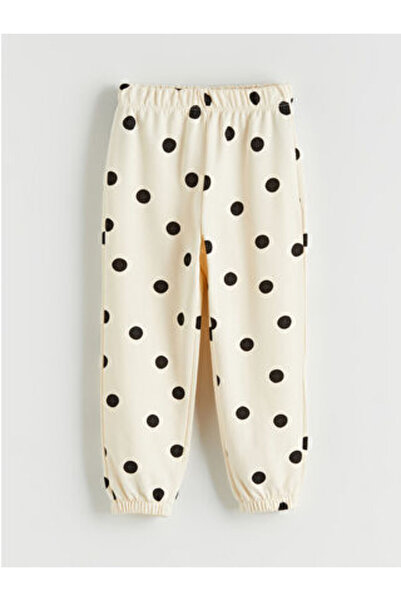 LC Waikiki Ecru Polka Dot Girls' Jogger Sweatpants