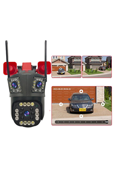 Generic Triple Surveillance Camera with WIFI ALARM, 12 MP, Outdoor/Indoor, Ul...