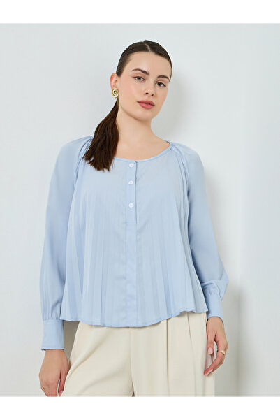 Styli Women Blue Pleated Blouse