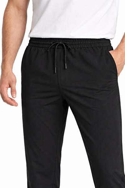 WE&ME Men's Slim Fit Lycra Relaxed Cut Elastic Waist Lace-Up Casual Trousers ...