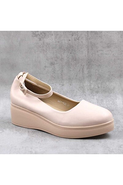 mm Comfortable women's shoes with platform and ankle strap LDY-W32-BEIGE