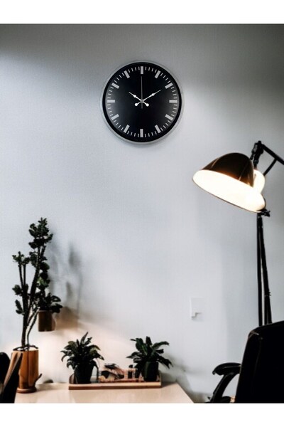 teknoparkx ساعة حائط مزخرفة باللون الرمادي مقاس 36 سم