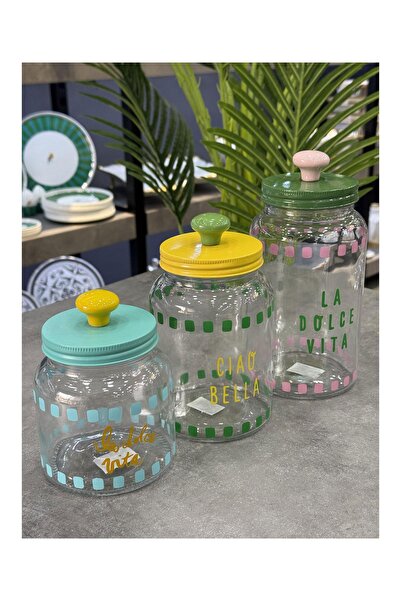 ACAR Vicenza 3-Piece Glass Retro Jar