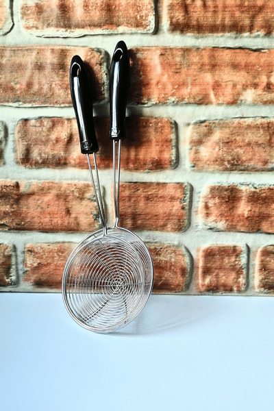 ELEGANCEV Double Stainless Steel Drinking Spoons Set-(12-14 cm)-Black