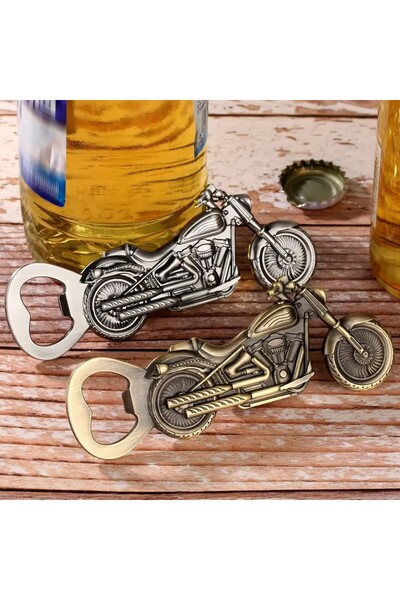 Hunga Motorcycle Design Metal Bottle Opener - Silver - Stainless Steel