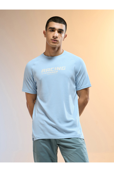 Technosport By Styli Men Typography Printed Slim Fit Sports T-Shirt