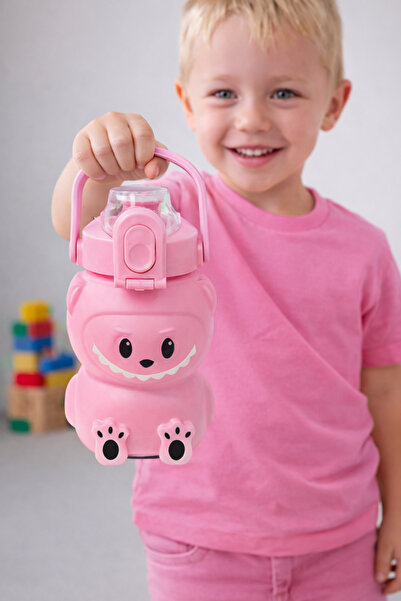 ARVALE قارورة مياه كيوت مونستر سعة 1000 مل - زجاجة مياه مانعة للتسرب مع مصاصة...