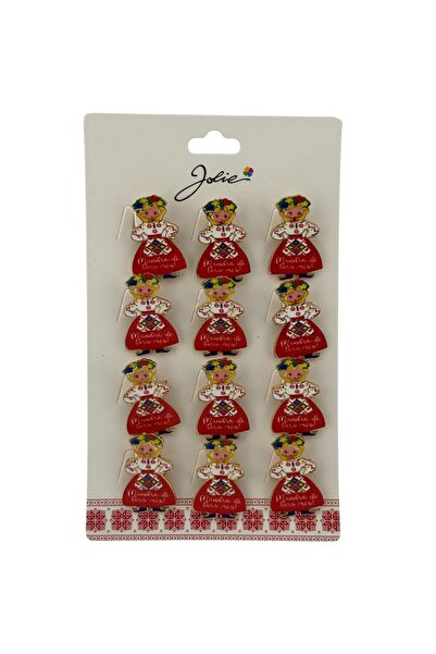 JOLIE Set of 12 Spring Martisor Brooches Message Proud of My Country