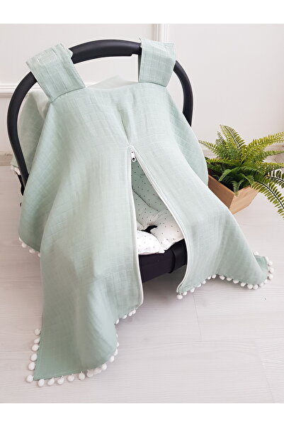 artıbebe Puset Örtüsü ve Minderi Müslin Fermuarlı %100 Pamuk 75x100 cm