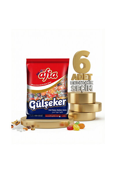 Afia Gülşeker Karışık Meyve Aromalı Şeker 6x175 Gr