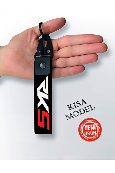 RKS Sİyah KISA MODEL 15 cm. MOTOSİKLET OTOMOBİL ANAHTARLIĞI SİYAH HEDİYELİK UNİSEX