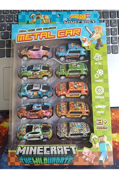 OYUNCAKSAHİLİ Minecraft Araba Demir Oyuncak 10 Adet Metal Model Mınecraft Oyu...