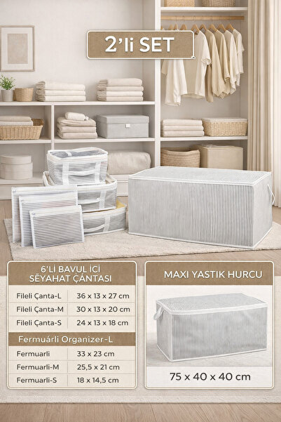 PONÇİK BEBEK Maxi Pillow Storage & Drawer Organizer 6-Piece Storage Bag Set –...