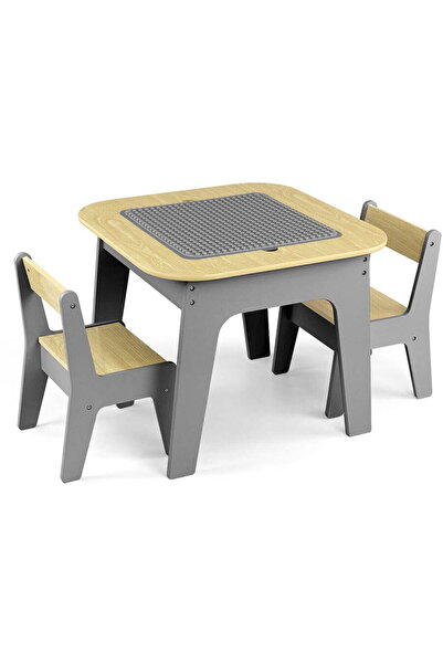 Milly Mally Masă și scaun pentru copii Olaf Blocks Gri închis