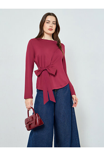 Styli Women Tie-Up Wrap Top with Long Sleeves