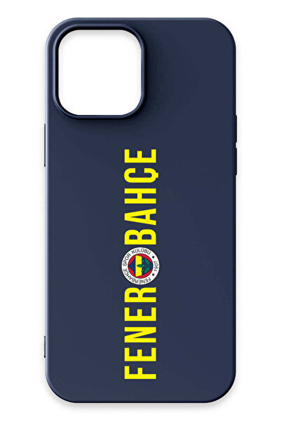 Fenerbahçe iPhone 13 Pro Max Uyumlu Dikey Yazı Lacivert Silikon Lisanslı Tele...