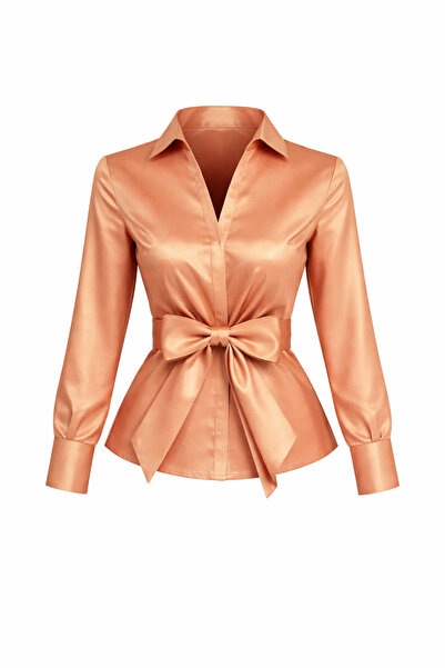 MERT ERKAN Mobile Belted Taffeta Stylish Shirt