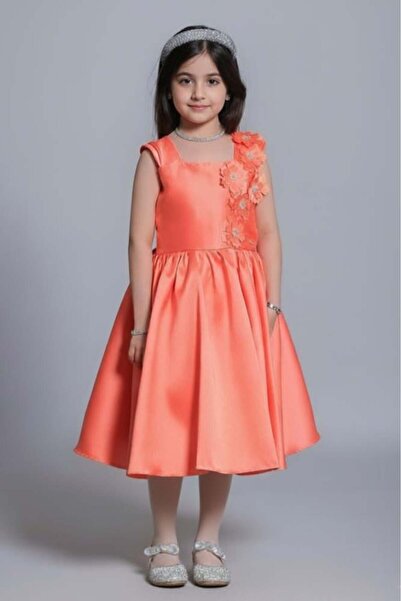 Alesaei-mondo tondo Girls' Orange Evening Dress S01187