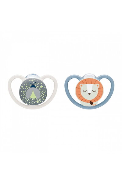 Nuk Suzetă Perfect Match Air Night FIREFLY/LION 0-6 luni 2 buc