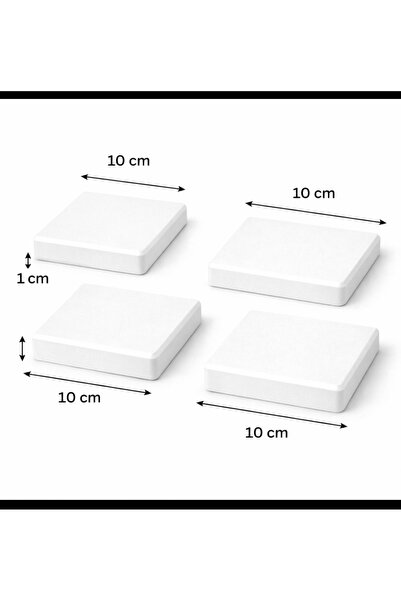Tasarım 10x10 cm 1 cm Polietilen Mobilya Ayak Takozu – Çökmez Yükseltici – 4’...