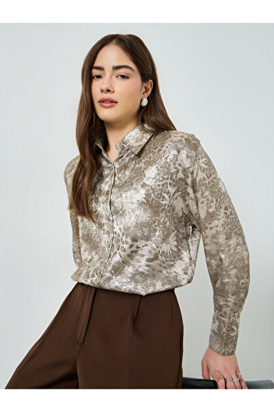 Styli Grey All Over Print Long Sleeve Shirt