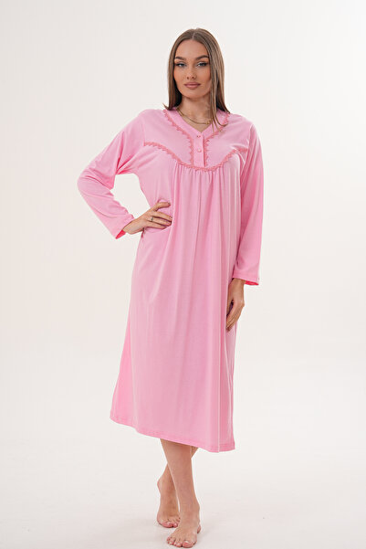 markalinda Long Sleeve 100% Cotton Oversized Long Length Women's Nightgown