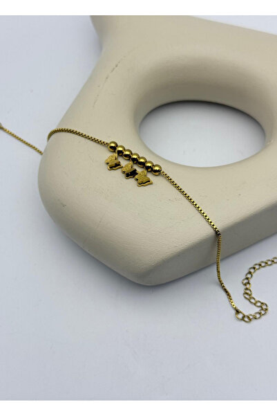 BİJU YILMAZ Steel gold butterfly bracelet - 26blk08