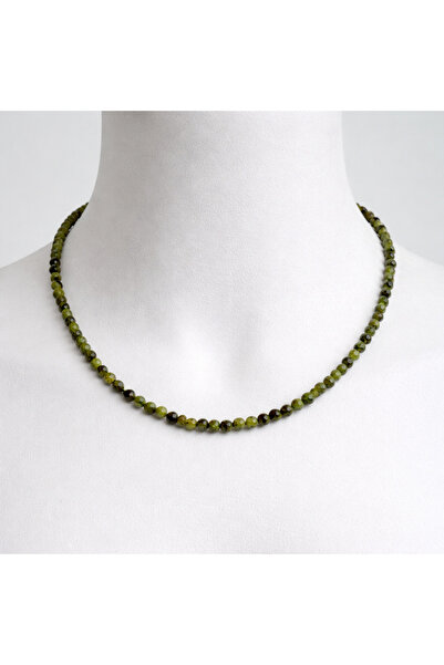 Tasarım Canada Green Natural Stone Pendant – Handmade Minimal Necklace with 3...