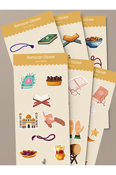 tinystoriestr Set de autocolante tematice Ramadan 3-6 bucăți / Vintage, Agend...