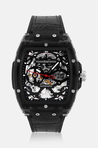 Roccobarocco Men RB3802M-01 Automatic Watch 46mm, Black