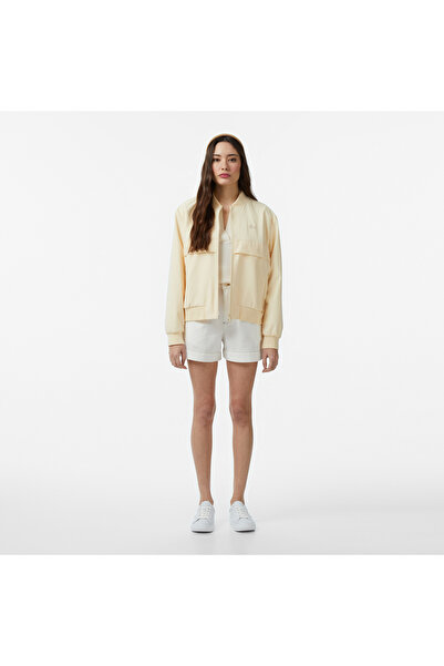 Lacoste Kadın Slim Fit Krem Bermuda Şort
