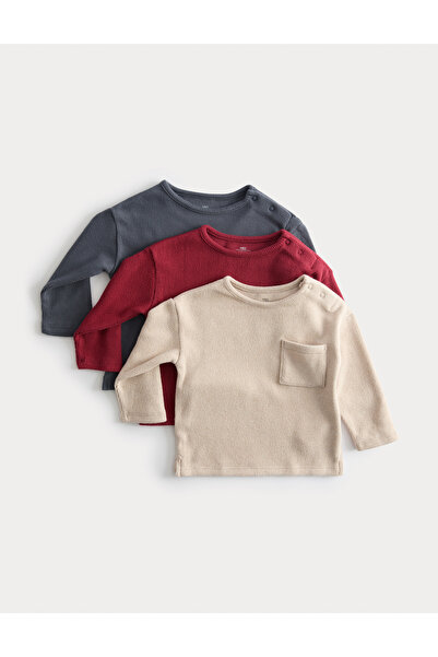 Marks & Spencer Waffle Dokulu Uzun Kollu Üst (0-3 Yaş)