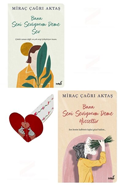 İndigo Kitap Bana Seni Seviyorum Deme Sev-Hissettir-2'li Set-Özel Tasarım Kal...