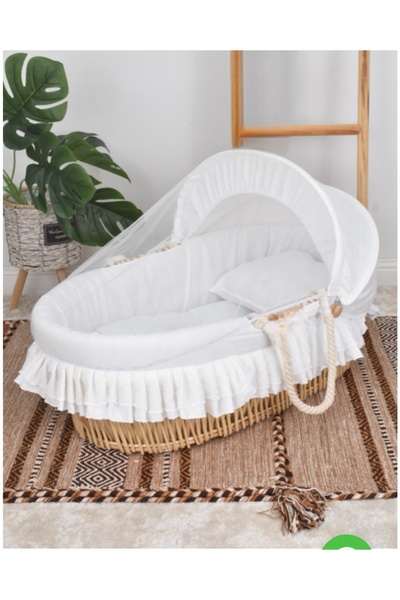 ZEE STAR Moses basket made of high-quality natural bamboo, without a stand