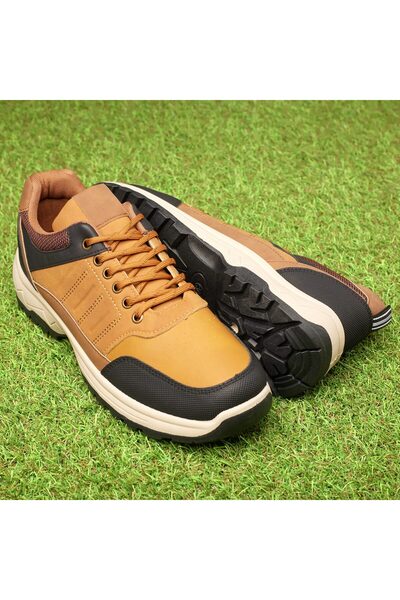 Feisal Men's Trendy Leather Casual Sneakers Everyday Comfort, W210073, Camel