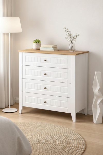 Home EUR065 4 ÇEKMECELİ ŞİFONYER BEYAZ