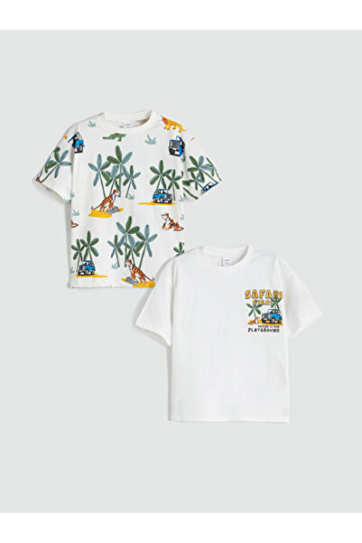 LC Waikiki تي شيرت مطبوع عليه Zero Roba Collar للأولاد من UZG STORE، قطعتان