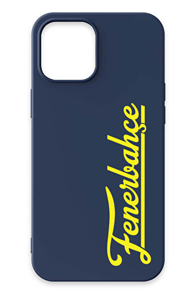 Fenerbahçe iPhone 12 Pro Uyumlu El Yazı Lacivert Silikon Lisanslı Telefon Kılıfı