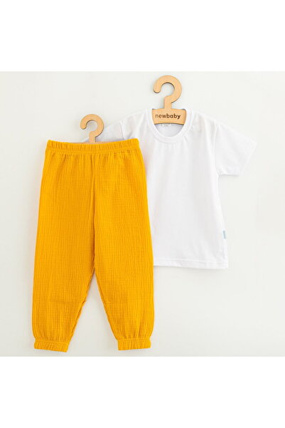 NEWBABY Set tricou și pantaloni de muselină pentru bumbac , model toffee, pen...