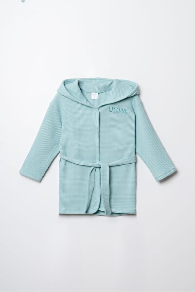 U.S. Polo Assn. Kız Bebek Waffle Bornoz %100 Pamuk