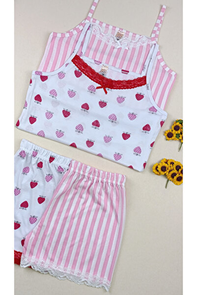 siyalife Lace Detailed Thin Straps 2-Piece Tank Top and Shorts Women's Pajama...