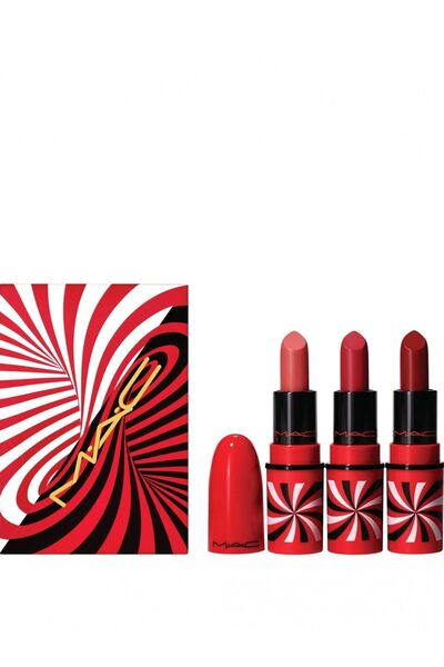 M.A.C Set de mini rujuri Tiny Tricks, 3 piese - Roșu 773602609581