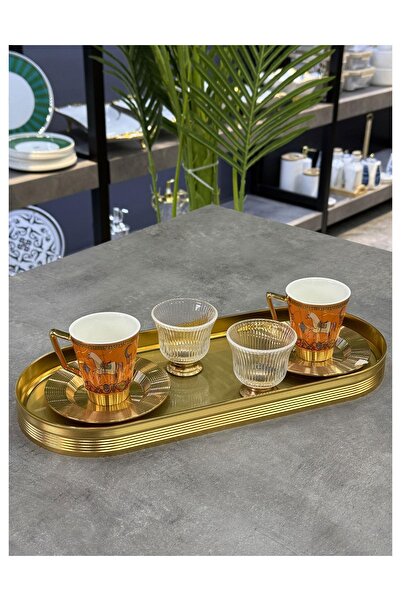 Doğudeko Luxury Porcelain 7 Piece 2 Cup Set Passifolia