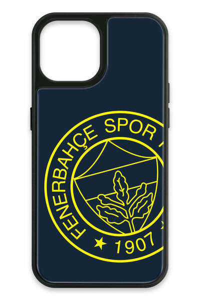 Fenerbahçe iPhone 15 Uyumlu Büyük Sarı Arma Cam Lisanslı Telefon Kılıfı