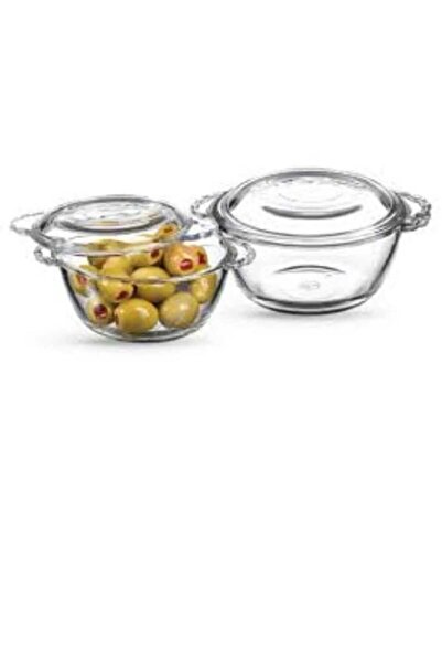 CENGİZ ÇEYİZ Paşabahçe 2'li Cam Kapaklı Mini Tencere BORCAM 250 290 cc 97343