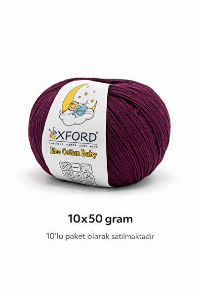Oxford İplik 10'lu Paket Eco Cotton Baby - Ince Cotton Ip - Tığ Işi - Punch I...