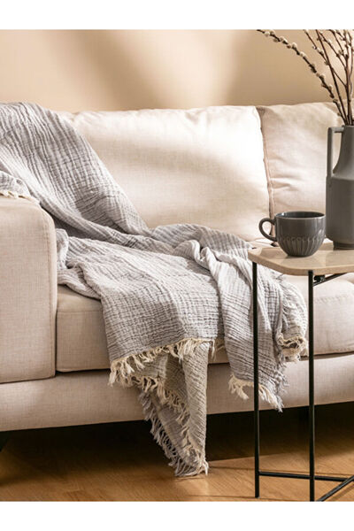 LC Waikiki Rmz Gi̇yi̇m Farki̇yla Tasseled Tv Blanket 130X170 cm