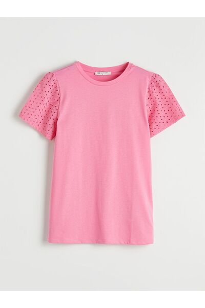 LC Waikiki Crew neck Lace-Like Knit blouse