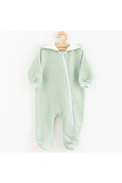 NEW BABY SHOP Salopă de bebeluși din muselină cu glugă, model salvie, mărimea...